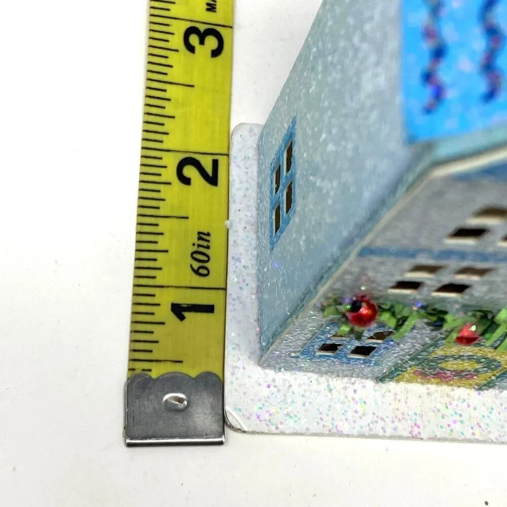 Glittered Paper House Christmas Tree Ornament Blue - Wondershop™: Indoor Holiday